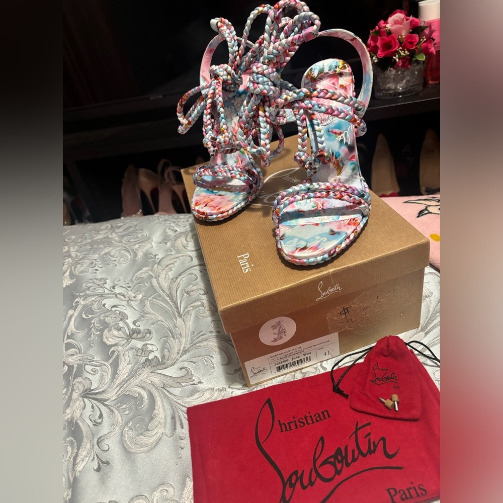 Christian Louboutin Maryam Sandel, in a pastel multi color, 120mm, size 41